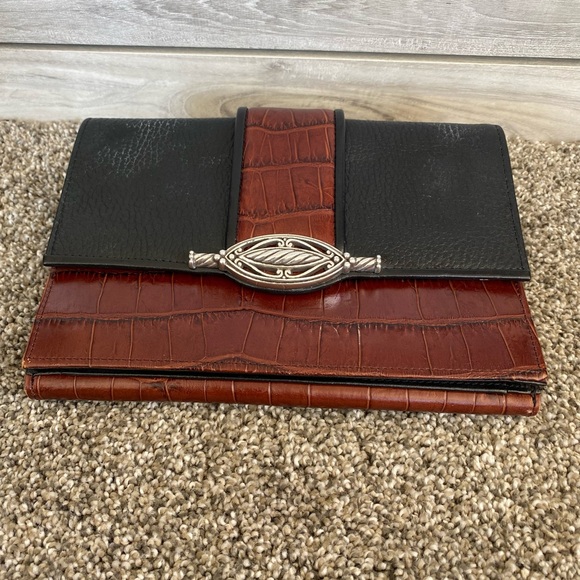 BRIGHTON Multi Compartments Vtg Lg. Purse Wallet Clutch Bag Wristlet ORGANIZER - Picture 4 of 13
